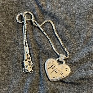 Brighton Silver Heart 'Mom' Pendant Necklace
